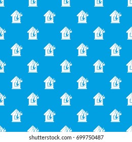 Preventing fire pattern repeat seamless in blue color for any design. Vector geometric illustration