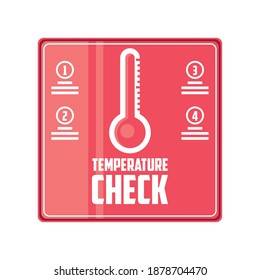 Prevention Body Temperature Check Sign During Covid-19 Vector Illustration