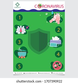 Prevention of corona virus info graphic poster-Vectors