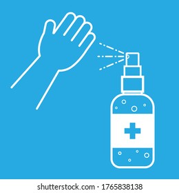 Prevention Coronavirus Covid 19 icon Use hand sanitizer