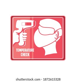 prevention of covid 19, body temperature check is required sign vector illustration