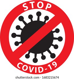 Prevention COVID - 19 , Vector graphic  of stop corona virus ,corona virus infection. vector image.