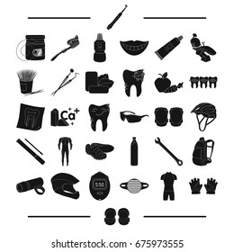 prevention, dental technology and other web icon in black style.tourism, hygiene, medicine icons in set collection.