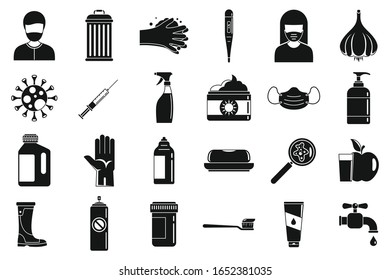 Prevention flu icons set. Simple set of prevention flu vector icons for web design on white background