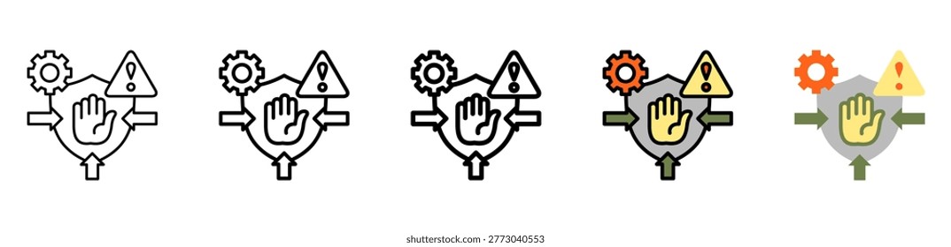 Prevention Icon With Differences and Colors Style Illustration