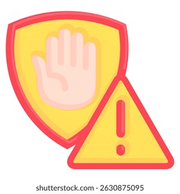 Prevention icon represented by Prevention symbol Flat style.