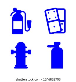 prevention icon set about domino, fire extinguisher and hydrant vector set