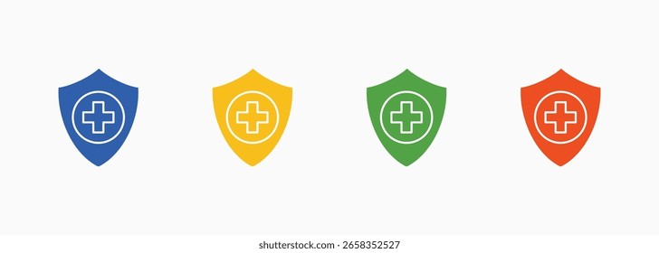 Conjunto de ícones de prevenção Conjunto de cores Coleção de vários estilos