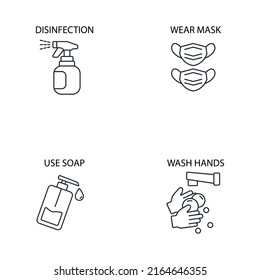 Prevention icons set . Prevention pack symbol vector elements for infographic web