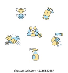 Prevention icons set . Prevention pack symbol vector elements for infographic web