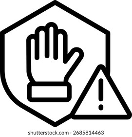 Design de vetor de ícone de linha de prevenção