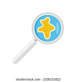 Prevention magnifier bacteria icon. Flat illustration of prevention magnifier bacteria vector icon isolated on white background