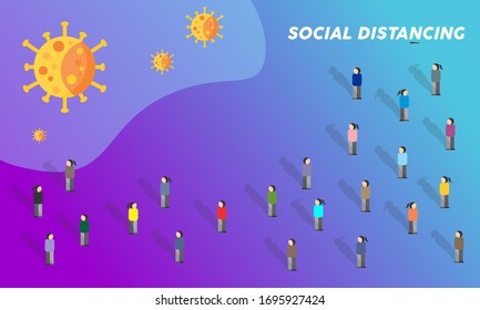 Prevention of social distance to avoid the corona virus Covid-19