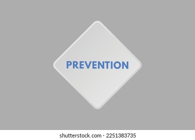 botón de texto de prevención. Botones web de etiqueta de icono de signo de prevención