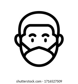 prevention of transmission of viruses and diseases by using a mask icon