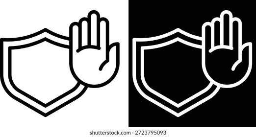 Versión de prevención de dos tonos en fondo blanco y negro