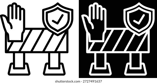 Versión de prevención de dos tonos en fondo blanco y negro