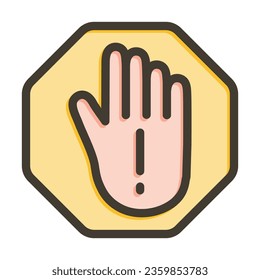 Prevention Vector Thick Line Filled Colors Icon For Personal And Commercial Use.
