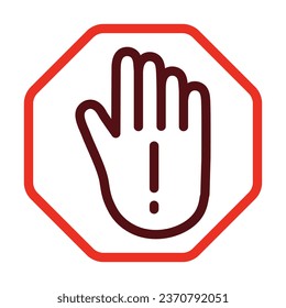 Prevention Vector Thick Line Two Color Icons For Personal And Commercial Use.
