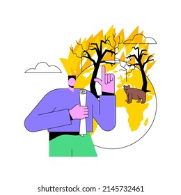 Prevención de la ilustración vectorial de concepto abstracto de incendios forestales. Incendios forestales y de césped, ingeniería de seguridad contra incendios, prevención de incendios forestales, servicio de extinción de incendios, metáfora abstracta para salvar la vida silvestre.