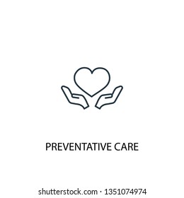 Preventive care concept line icon. Simple element illustration. Preventive care concept outline symbol design. Can be used for web and mobile UI/UX