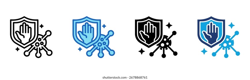 Ícone preventivo Ilustração de vetor de vários estilos