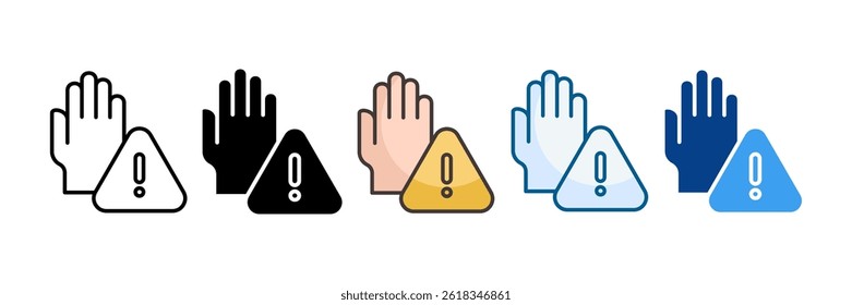 Conjunto de ícones preventivos Coleção de vários estilos