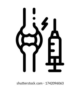 preventive injection for arthritis icon vector. preventive injection for arthritis sign. isolated contour symbol illustration