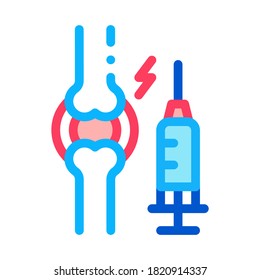 preventive injection for arthritis icon vector. preventive injection for arthritis sign. isolated contour symbol illustration