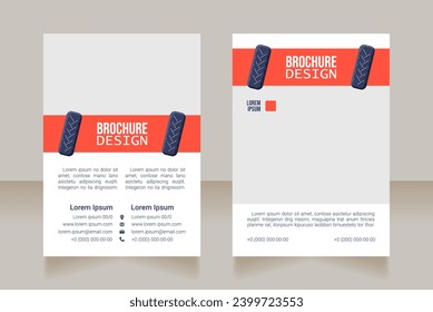 Preventive maintenance blank brochure design. Template set with copy space for text. Premade corporate reports collection. Editable 2 paper pages. Bebas Neue, Lucida Console, Roboto Light fonts used