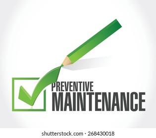 preventive maintenance check mark sign concept illustration design over white