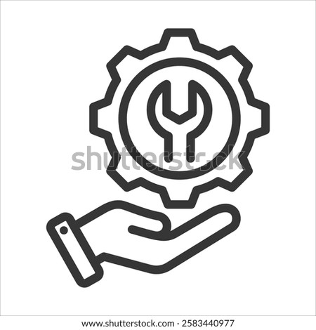 Preventive Maintenance Outline Icon Vector Illustration