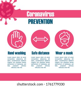 preventive measures for the spread of the coronavirus vector illustration design