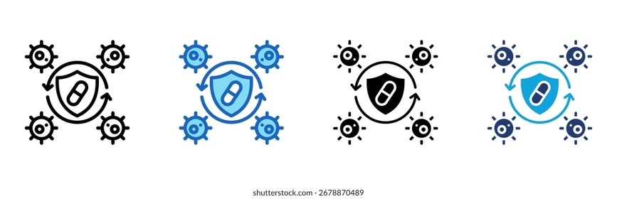 Preventive Medicine icon Multi Style Vector Illustration