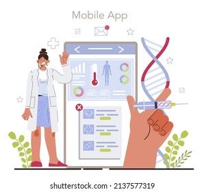 Preventive Medicine Online Service Or Platform. Annual Medical Exam, Regular Health Check Up And Health Maintaining. Mobile App. Flat Vector Illustration