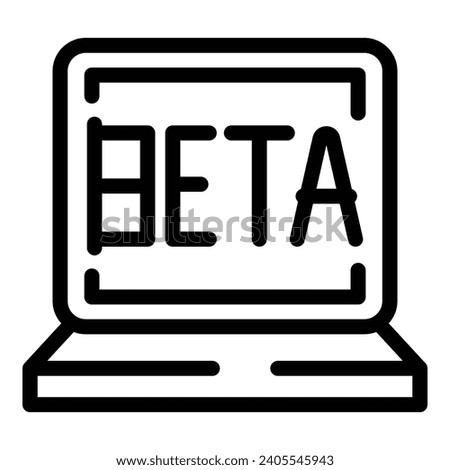 Preview beta version icon outline vector. Debut live version. Release app tester