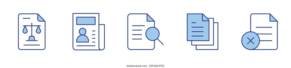 preview, document, file, legal, profile. Document Icon vector illustration. Line Duotone style. Editable stroke.