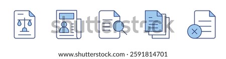 preview, document, file, legal, profile. Document Icon vector illustration. Line Duotone style. Editable stroke.