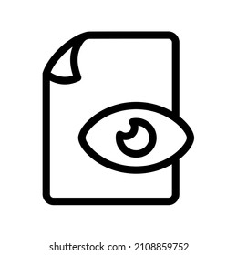 Preview Document File Paper Page View Eye Single Isolated Icon With Outline Style