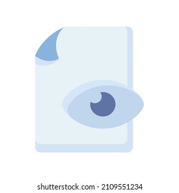 Preview Document File Paper Page View Eye Single Isolated Icon With Flat Style