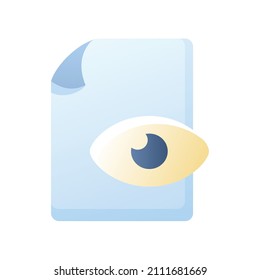 Preview Document File Paper Page View Eye Single Isolated Icon With Smooth Style