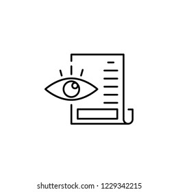 Preview, eye, list  icon. Element of editorial design icon. Thin line icon for website design and development, app development. Premium icon