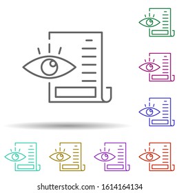 Preview, eye, list multi color style icon. Simple thin line, outline vector of editorial design icons for ui and ux, website or mobile application