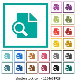 Preview flat color icons with quadrant frames on white background