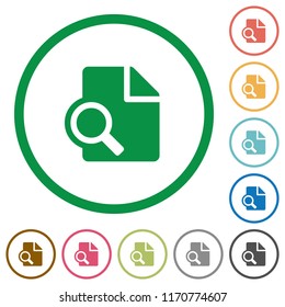Preview flat color icons in round outlines on white background