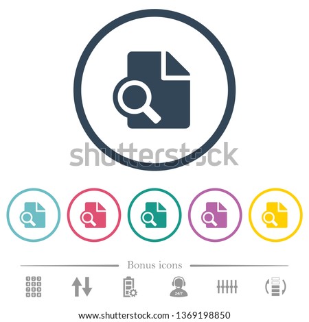 Preview flat color icons in round outlines. 6 bonus icons included.