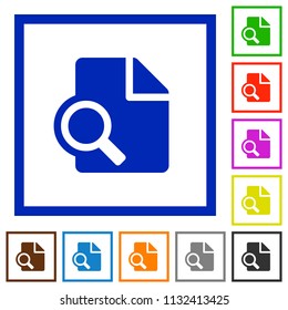 Preview flat color icons in square frames on white background