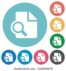 Preview flat white icons on round color backgrounds