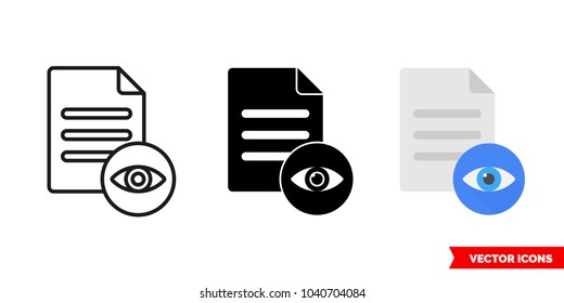 Preview icon of 3 types: color, black and white, outline. Isolated vector sign symbol.