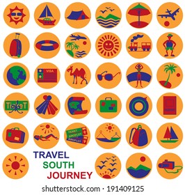 Preview icon in a circle with the theme ideal travel and tourism.